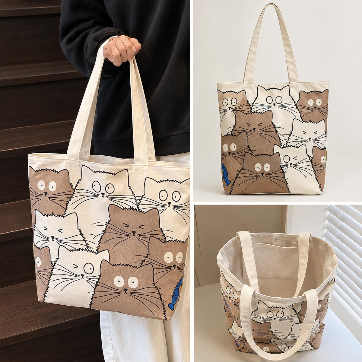 Fancy Printed Canvas Tote Bag for Women | Stylish Shoulder Handbag