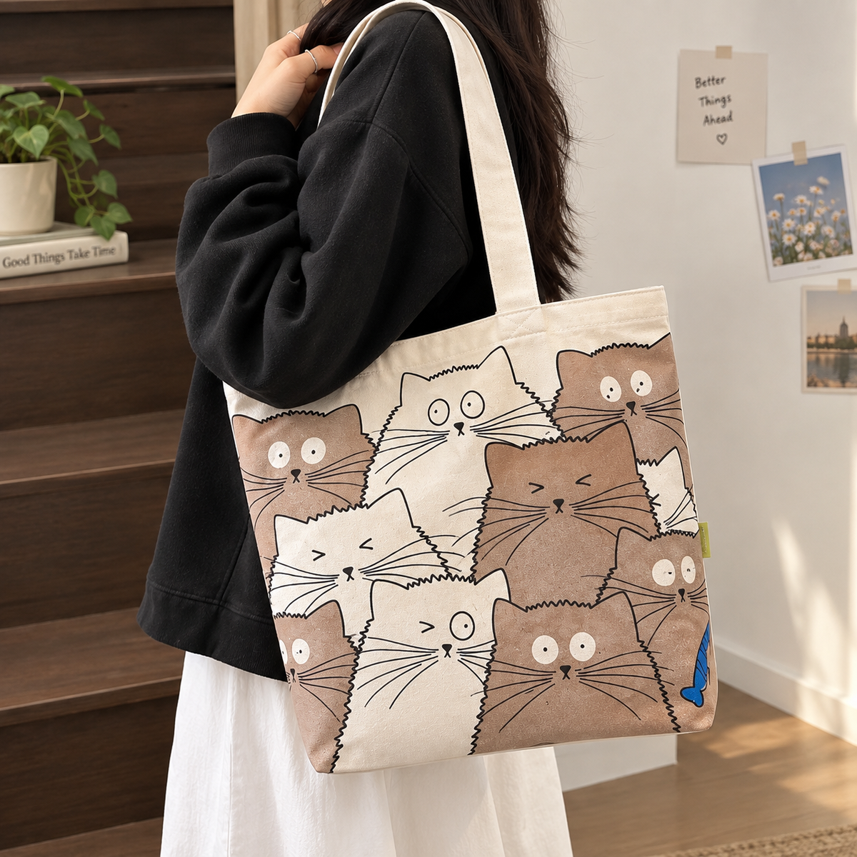 Fancy Printed Canvas Tote Bag for Women | Stylish Shoulder Handbag